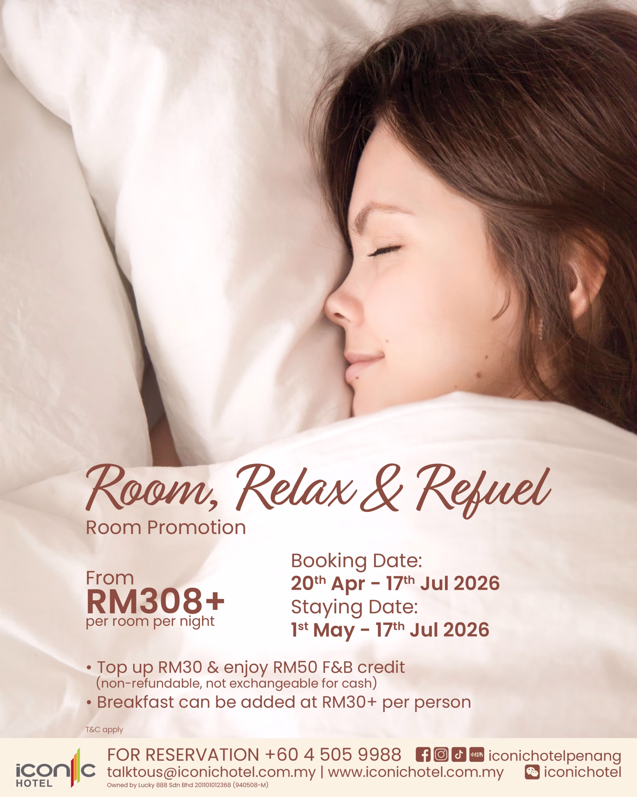 room, relax & refuel room promo